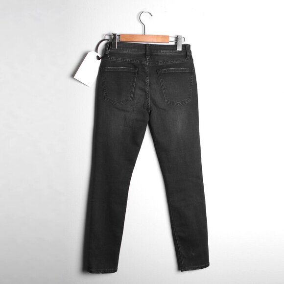 Current Elliott The Stiletto Skinny Jeans Ripped Knee Distressed Denim Black - Picture 4 of 13